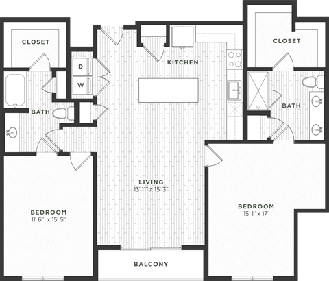 Two Bedroom Floorplan
